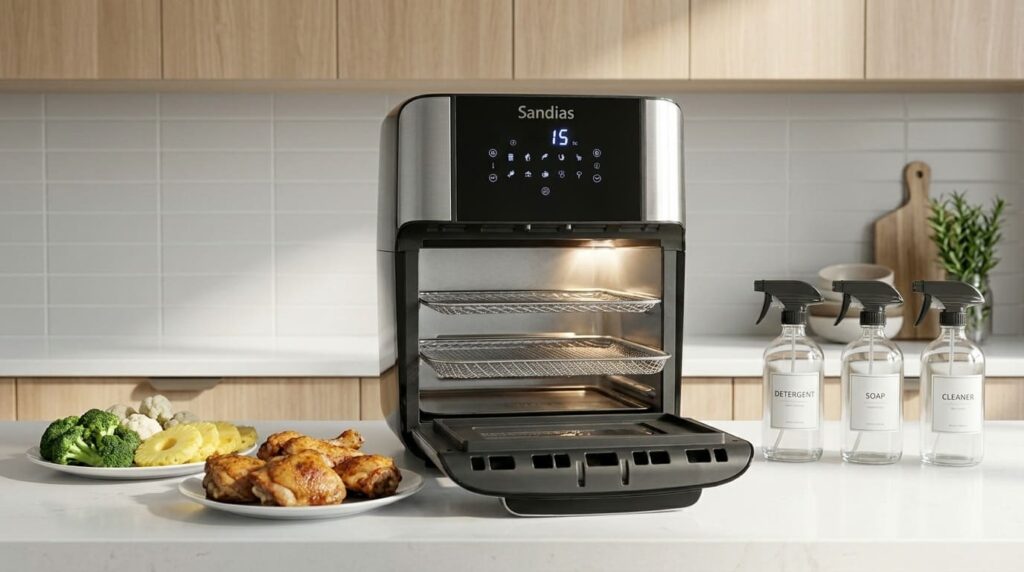 air fryer kitchen counter organized sandias