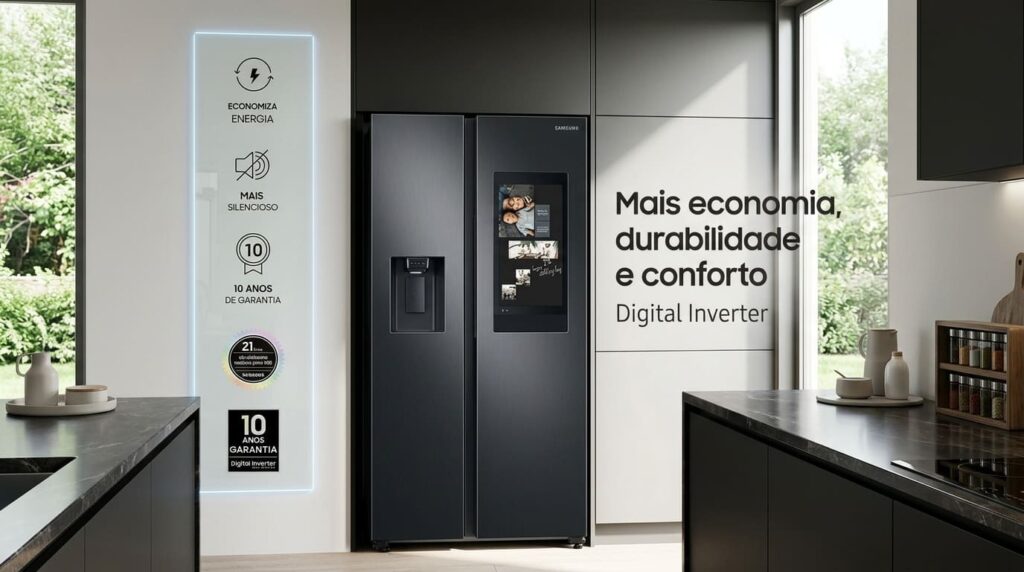 Geladeira Samsung Family Hub French Door Rf27 Black Inox...sandiasshop