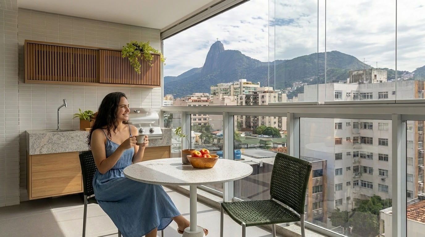 Setup Compacto: Flexibilidade e Praticidade em Varanda Gourmet Pequena